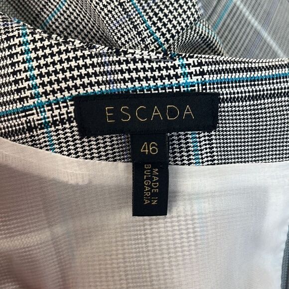 Escada Grey Plaid with Button Cuffs Dress - Picture 8 of 11